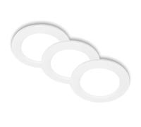 BRILONER - Lot de 3 spots LED encastrables 230V plats, lumière blanc neutre, 6W 660lm chacun, LED Spot, spots de plafond, spots LED à encastrer, spots de plafond, 68mm, 120x28mm (DxH), blanc