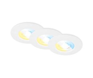 BRILONER - Lot de 3 spots LED encastrables 230V, spots LED pour salle de bain IP44, spots de plafond, spots LED, couleur de lumière réglable, blanc