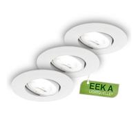 BRILONER - Lot de 3 spots LED encastrables, CEE A source lumineuse, 230V orientables, 2W chacun 360 lm, blanc neutre, design extra plat, spots plafond modernes, 68 mm perçage, 90x24 mm, blanc