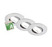 BRILONER - Lot de 3 spots LED encastrables Classe énergétique A, 230V orientables, 2W chacun pour 360lm et 50.000h de lumière, lumière blanc neutre, LED Spot, 68mm, 90x24mm (DxH), chrome mat