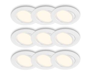 BRILONER - Lot de 3 x 3 spots LED encastrables plats, orientables, lumière blanche chaude, spot encastrable, spots LED, extra plat, orientable, intérieur, 8 x 2,2 cm, blanc