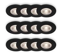 BRILONER - Lot de 3 x 4 spots encastrables LED, 4,9W, 480lm, lumière blanche chaude, spot encastrable, spots LED, extra plat, intérieur, 9 x 2,5 cm, noir