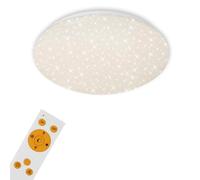 BRILONER - Luminaire de plafond LED blanc étoilé avec télécommande pour régler la température de la couleur - Dimmable, 15W - Diamètre 29,3 cm