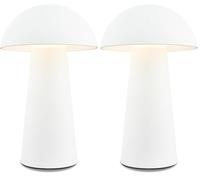 Briloner - Mini lampe de table LED sans fil avec Touch, intensité variable par paliers, IP44, lampe de chevet, de lecture, de camping, de table, à accu, 12x19,5 cm, Blanc (Lot de 2)