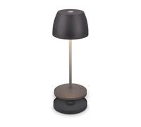 BRILONER - Mini lampe de table LED sans fil IP44 avec station de charge, intensité variable en continu, batterie rechargeable et source lumineuse remplaçable, 8 x 20,5 cm (Ø x H), anthracite