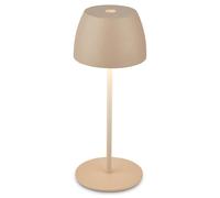 BRILONER - Mini lampe de table LED sans fil IP44 avec Touch, variateur continu, batterie et source lumineuse interchangeables, lampe de chevet, lampe décorative, lampe LED, 8x20 cm (DxH), Beige
