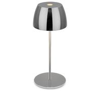 BRILONER - Mini lampe de table LED sans fil IP44 avec touche, variateur continu, batterie et source lumineuse interchangeables, lampe de chevet, salon, lampe LED, 8x20 cm (DxH), chrome