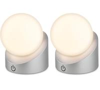 Briloner - Mini lampe de table LED sans fil IP54 avec touche, variateur par paliers, batterie et source interchangeables, lampe de chevet, boule, lampe LED, lampe de table à batterie, 10x8x9 cm