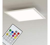 BRILONER - Panneau à LED avec intensité de lumière variable encastrable en blanc - Changement de couleur et d'ambiance- Contrôlable par télécommande, app smartphone & connexion bluetooth - RGB, 18W