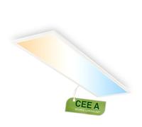 BRILONER - Panneau LED, classe énergétique A, 12,6W à 2860lm, télécommande, dimmable, CCT blanc chaud à froid, dalle led, panneau plafond, plafonnier, lustre salon, 100x25x6 cm, blanc