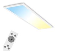 Briloner - Panneau LED avec télécommande, à intensité variable, dalle led, plafond, plafonnier led, lustre salon et cuisine et chambre, panneaux led, 100x25x4,8 cm, blanc
