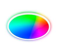 BRILONER - Panneau LED avec télécommande, dimmable, CCT, RGBIC, plat, lumière indirecte, dalle led, panneau plafond, plafonnier, lustre salon, lustre cuisine, chambre, 42x3 cm, blanc