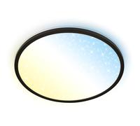 BRILONER - Panneau LED avec télécommande, intensité lumineuse variable, ciel étoilé, CCT blanc chaud à blanc froid, lustre salon, lustre chambre, luminaire plafonnier, 37,5x4,5 cm, noir