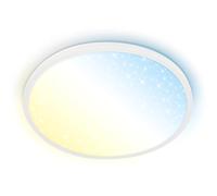 BRILONER - Panneau LED avec télécommande, intensité lumineuse variable, ciel étoilé, CCT blanc chaud à blanc froid, lustre salon, lustre chambre, luminaire plafonnier, 37,5x4,5 cm, blanc