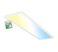 BRILONER - Panneau LED, classe énergétique A, 12,6W à 2860lm, télécommande, dimmable, CCT blanc chaud à froid, dalle led, panneau plafond, plafonnier, lustre salon, 100x25x6 cm, blanc