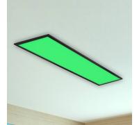 Briloner Panneau LED Colour, dimmable, noir, Salon / Salle à manger, Matière Plastique, Moderne, Plafonnier LED
