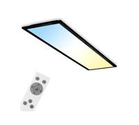 Briloner - Plafonnier LED, Luminaire Plafonnier à gradation, Lampe Led, contrôle de la température de couleur, télécommande incluse, 24 watts, 2 200 lumens, Blanc-Noir, 1000x250x60mm (Lxlxh)