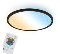 Briloner - Panneau LED Télécommande Dimmable CCT Ciel Étoilé Noir 30x4 cm | Blanc Chaud À Froid Lustre Salon Chambre Luminaire Plafonnier Variation D’Intensité Éclairage Intérieur