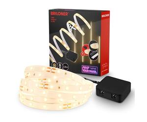 BRILONER - Pimp your Panel LED Strip Starterset, Blanc chaud, Interrupteur à câble, Bande LED, Barre LED, Décoration de chambre, Bande LED, Accessoires panneaux acoustiques, Barre lumineuse, 2,6m