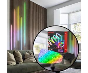 BRILONER - Pimp your Panel LED Strip Starterset, RGB couleurs de lumière, télécommande, bande, barre, décoration de pièce, accessoires panneaux acoustiques, ruban lumineux, 2,6m