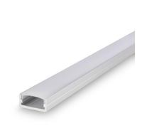 BRILONER - Pimp your Stripe profilés en aluminium pour bande LED, diffuseur, autocollant, sans perçage, accessoires bandes LED, bande lumineuse, gaming, 1 mètre, aluminium blanc