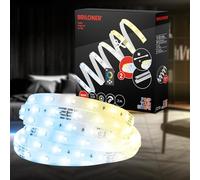 BRILONER - Pimp your Stripe Starter Set 2 m Bande LED blanc chaud à blanc froid, télécommande, câble de 3 m, raccourcissable, auto-adhésif, bande LED, led gaming, led lights, led tv