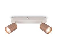 BRILONER - Plafonnier avec cannelures, orientable, GU10, max. 9 W, spot de plafond, luminaire plafonnier, lustre salon, lumière plafond, lustre chambre, lampe plafond, 28cm, coffee