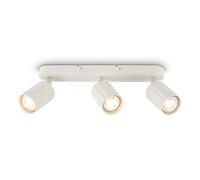 BRILONER - Plafonnier avec cannelures, orientable, GU10, max. 9 W, spot de plafond, lustre, luminaire plafonnier, salon, lumière plafond, chambre, lampe plafond, 32,5 cm, blanc cassé