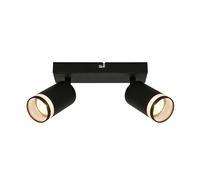 BRILONER - Plafonnier avec sortie de lumière latérale, orientable, GU10, plafonnier, lampe de salon, lampe chambre, cuisine, spot plafond, éclairage plafond, 20 cm, noir