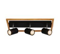 BRILONER - Plafonnier en Bois Pivotant, Lampe de Salon, Chambre et Cuisine, Noir-Bois