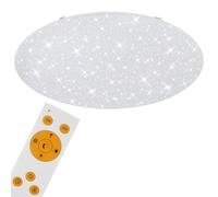 BRILONER - Plafonnier LED 80 cm avec télécommande, intensité variable, veilleuse, blanc, plafonnier, lampe de salon, lampe de cuisine, 80 x 9 cm, blanc