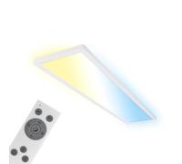 BRILONER - Plafonnier LED 98cm à lumière indirecte, plat, intensité lumineuse variable, CCT, lampe LED, lampe de salon, panneau LED, lampe de cuisine, lampe de chambre, 98x20x3 cm, blanc
