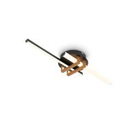 BRILONER - Plafonnier LED à lumière blanche chaude, profilés d'angle, salon, chambre, luminaire plafonnier, 58,5x16x7,5 cm, noir-bois