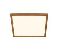 BRILONER - Plafonnier LED à lumière indirecte, plat, lumière blanche chaude, lampe LED, plafonnier, lampe de salon, panneau, cuisine, chambre, 29x29x3 cm, cadre en bois