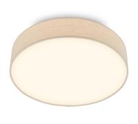 BRILONER - Plafonnier LED avec abat-jour en tissu, 24 W 2600 lm, lumière blanc chaud, lustre salon, chambre, luminaire cuisine, plafonnier LED salon, lampe plafond, 38 x 10,5 cm, Beige