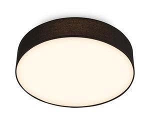 Briloner - Plafonnier LED avec abat-jour en tissu, 24 W 2600 lm, lumière blanc chaud, lustre salon, chambre, luminaire cuisine, plafonnier LED salon, lampe plafond, 38 x 10,5 cm, Noir