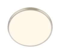 BRILONER - Plafonnier LED avec cache décoratif, couleur de lumière blanc chaud, 17,5 W, 2400 lm, ampoule LED, plafonnier, lampe de salon, cuisine, éclairage de plafond, couloir, 33x6 cm, nickel mat