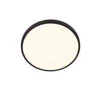 BRILONER - Plafonnier LED avec cache décoratif, lumière blanche chaude, 10,5 W, 1200 lm, ampoule LED, plafonnier, lampe de salon, lampe de cuisine, éclairage de plafond, couloir, 24 x 6 cm, noir