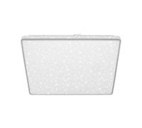 BRILONER - Plafonnier LED avec ciel étoilé, plafonnier LED décor étoiles, effet backlighte, plat, lumière blanc neutre, 370x370x50 mm, chrome mat