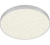 BRILONER - Plafonnier LED avec ciel étoilé, sans cadre, couleur de lumière blanc neutre, lampe LED, plafonnier, lampe de salon, lampe de chambre, lampe de cuisine, 38,7x3,6 cm, argenté