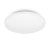 BRILONER - Plafonnier LED avec décor étoilé, plafonnier LED salle de bain IP44, décor ajouré, lumière blanche neutre, Ø275 mm, blanc