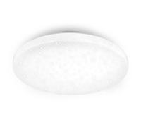 BRILONER - Plafonnier LED avec décor étoilé, plafonnier LED salle de bain IP44, décor ajouré, lumière blanche neutre, Ø400 mm, blanc