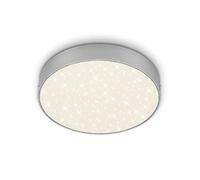 BRILONER - Plafonnier LED avec décor étoilé, plafonnier LED sans cadre, LED en saillie, température de couleur blanc neutre, Ø212 mm, couleur argentée