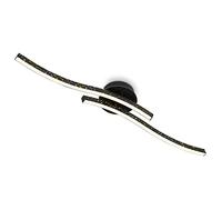 BRILONER - Plafonnier LED avec effet scintillant, température de couleur blanc chaud, plafonnier LED incurvé, lampe de salon LED, noir, 805x140x100 mm