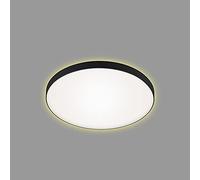 BRILONER - Plafonnier LED avec lumière indirecte, couleur de lumière blanc chaud, 18 watts, 1850 lumens, plafonnier LED, lampe de salon, lampe de chambre, lampe de cuisine, 35,5x6,5 cm, noir