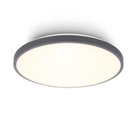 BRILONER - Plafonnier LED avec panneau décoratif, lumière blanche chaude, 17,5W, 2400lm, lustre salon, chambre, luminaire plafonnier, cuisine, 33 x 6 cm, anthracite