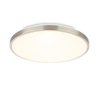 BRILONER - Plafonnier LED avec panneau décoratif, lumière blanche chaude, 17,5W, 2400lm, salon, chambre, luminaire plafonnier, 33 x 6 cm, nickel mat