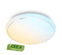 BRILONER - Plafonnier LED avec télécommande, CEE A source lumineuse, dimmable, veilleuse, blanc chaud à blanc froid, lustre, lustre salon, chambre, luminaire plafonnier, 48 x 8 cm, blanc