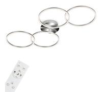 BRILONER - Plafonnier LED avec télécommande, dimmable, réglable du blanc chaud au blanc froid, lampe LED, plafonnier, lampe de chambre à coucher, lampe de cuisine, 95,8x53x10 cm, couleur aluminium