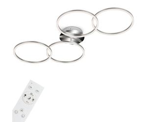 BRILONER - Plafonnier LED avec télécommande, dimmable, réglable du blanc chaud au blanc froid, lampe LED, plafonnier, lampe de chambre à coucher, lampe de cuisine, 95,8x53x10 cm, couleur aluminium
